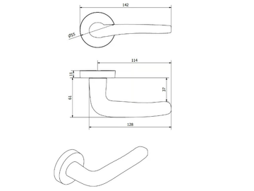 GAUDIUM MG3242 - Bronze door handle on rose by Fama International - view 3
